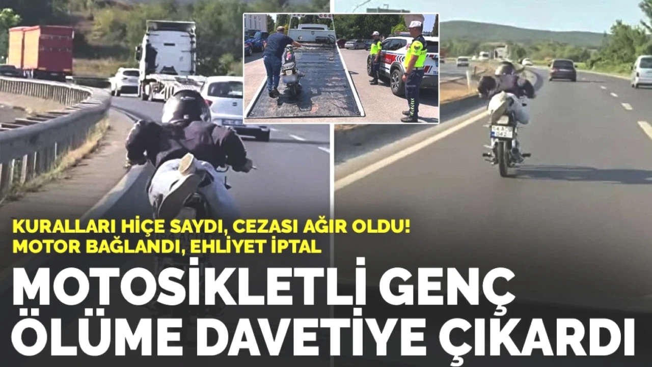 Sakarya'da Sürücüden Tehlikeli Gösteri! Motoruna El Konuldu, Ehliyeti İptal Edildi